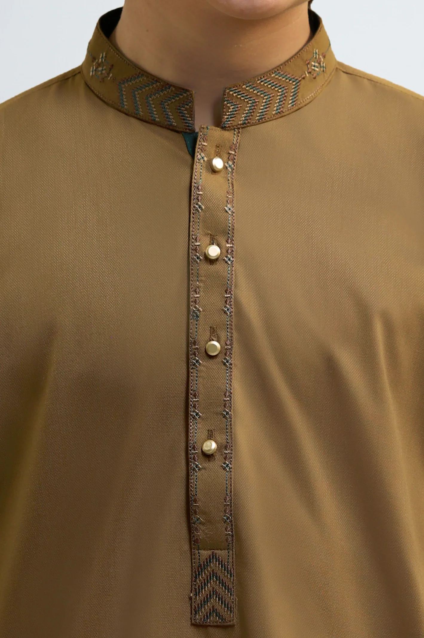 Light Brown Teens Kurta Pajama - Image 3