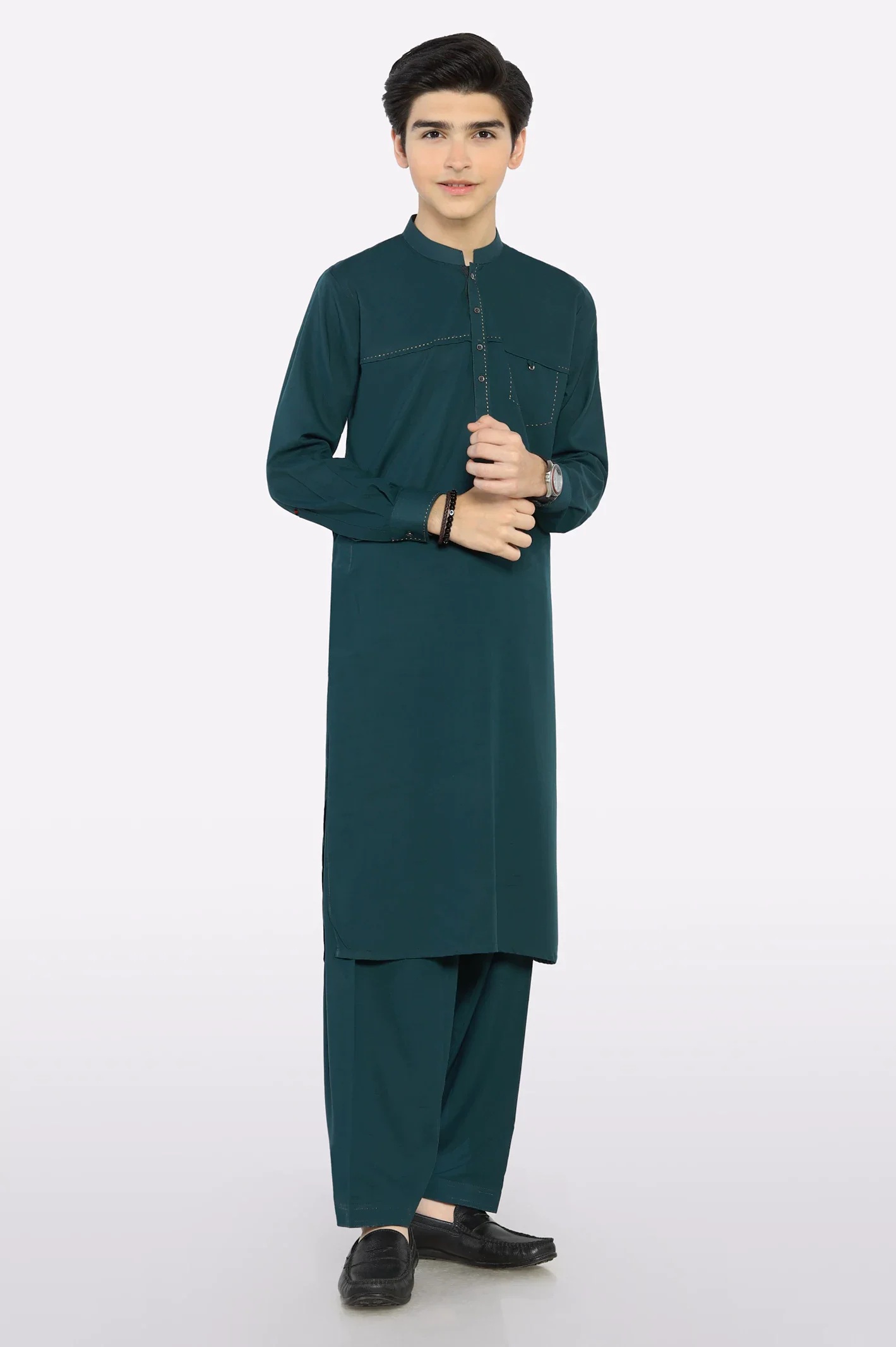 Dark Green Boys Kameez Shalwar