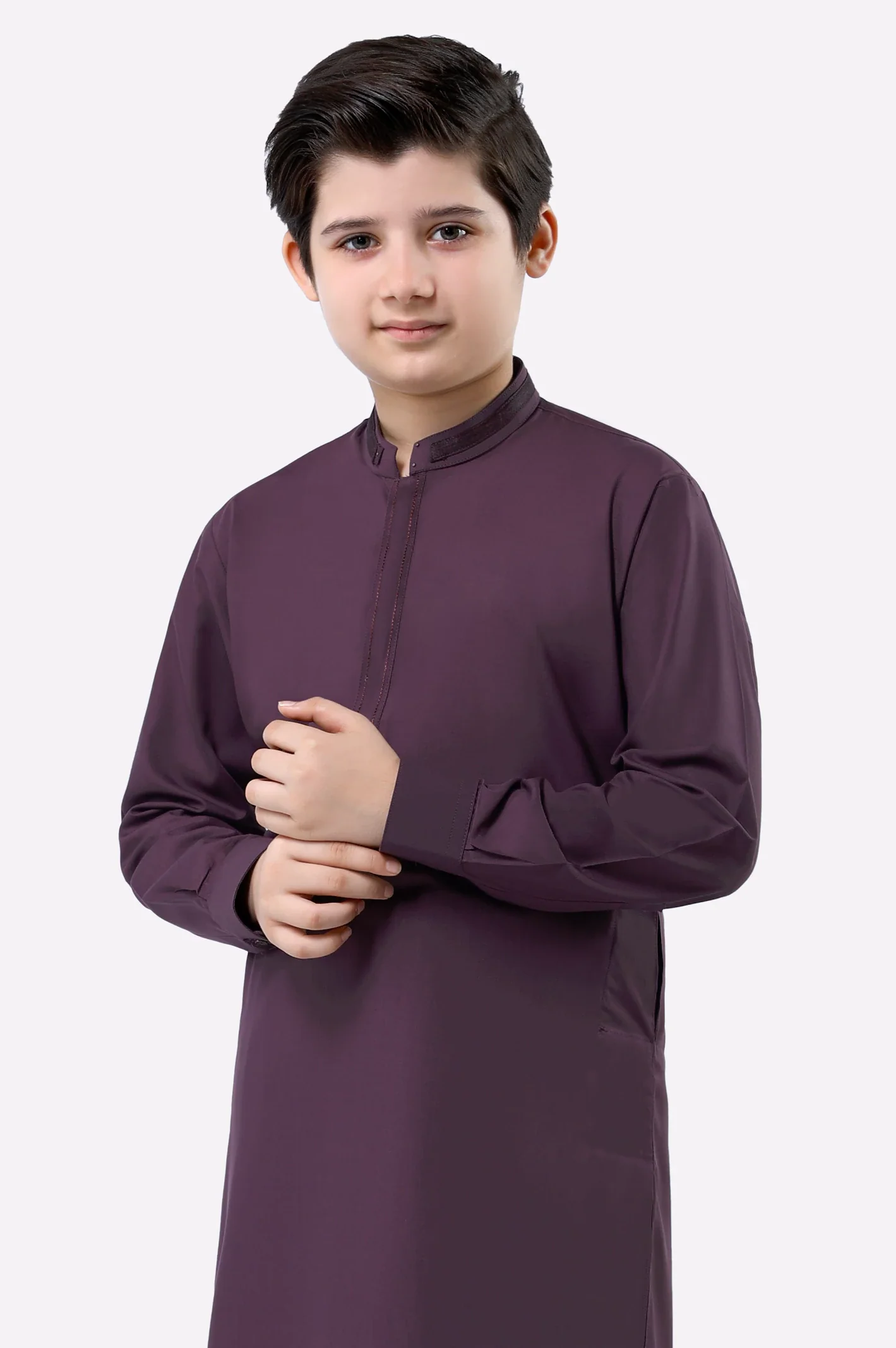 Burgundy Teens Kameez Shalwar - Image 2