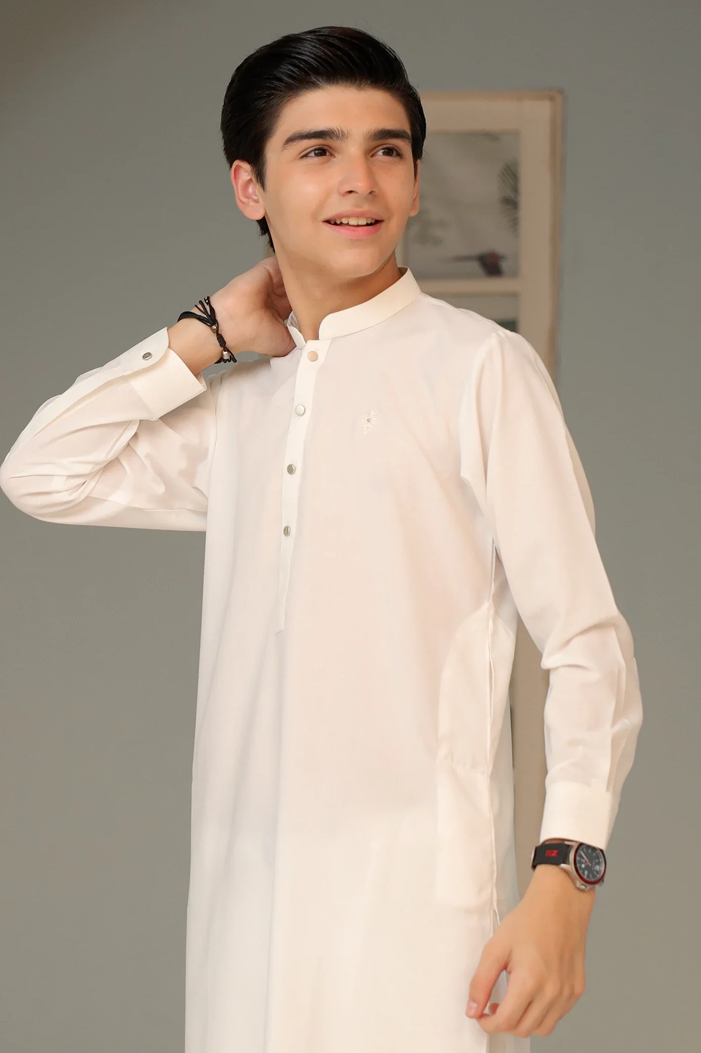 Off White Boys Kameez Shalwar - Image 2