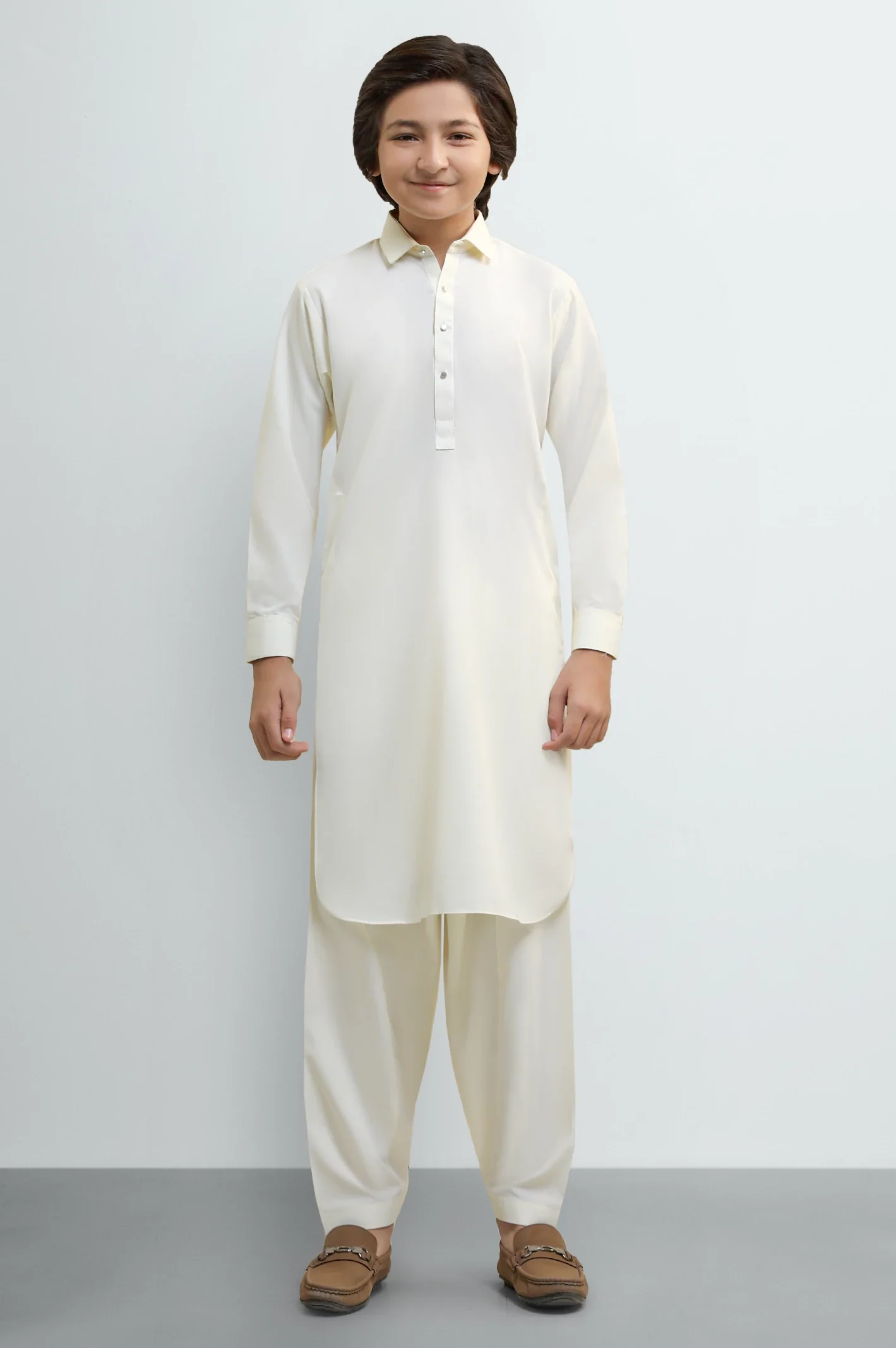Cream Teens Kameez Shalwar