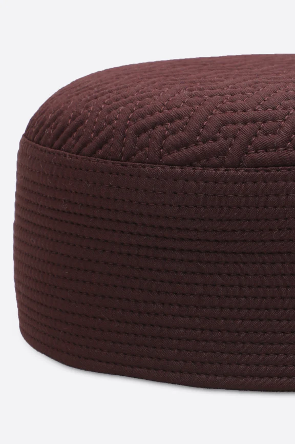 Maroon Kufi Cap For Men - Image 2