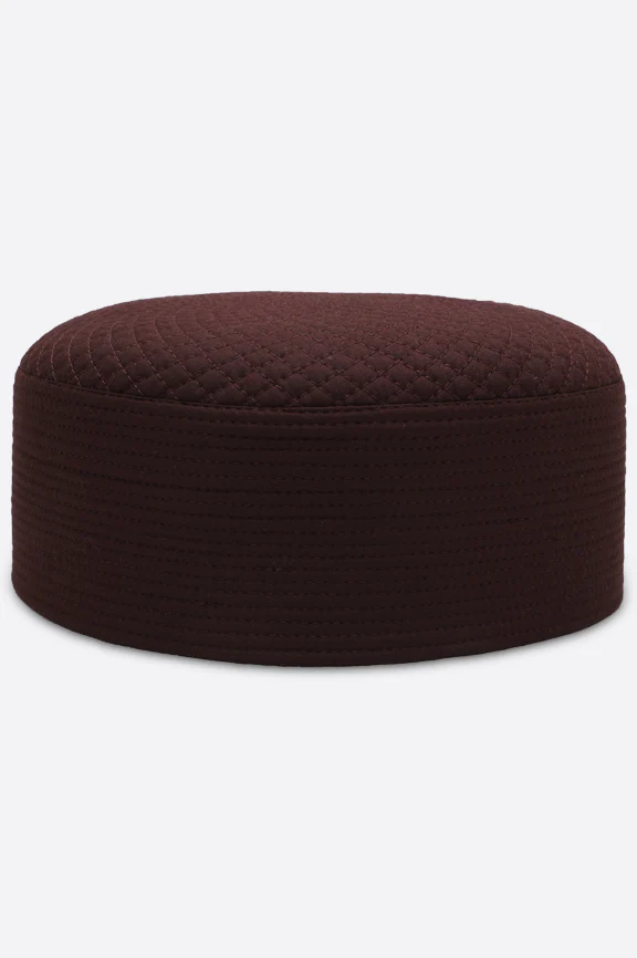 Maroon Kufi Cap For Men