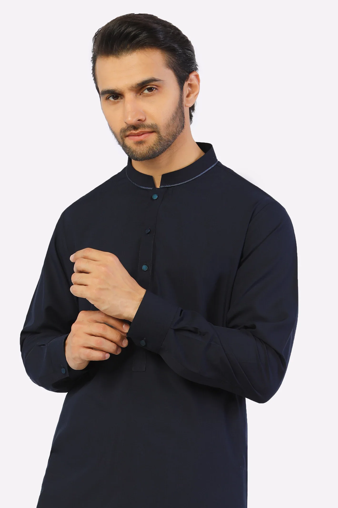 Navy Blue Wash & Wear Shalwar Kameez