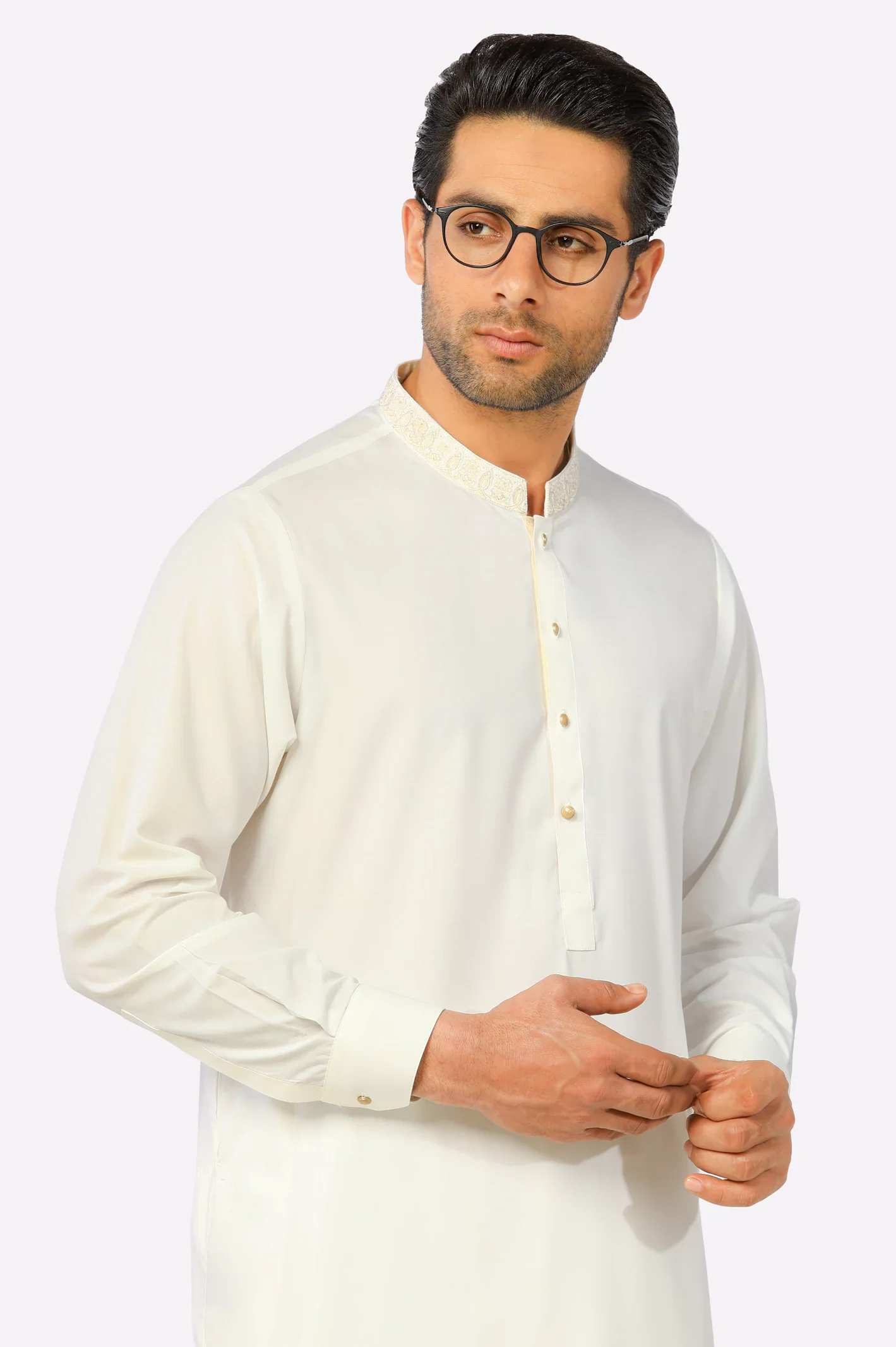 Off White Wash & Wear Shalwar Kameez