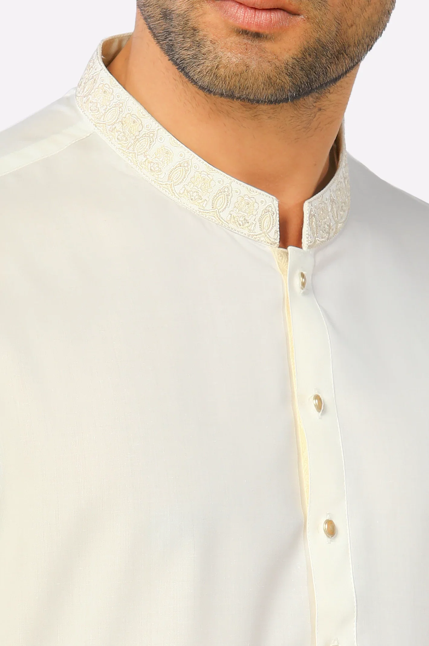 Off White Wash & Wear Shalwar Kameez - Image 3