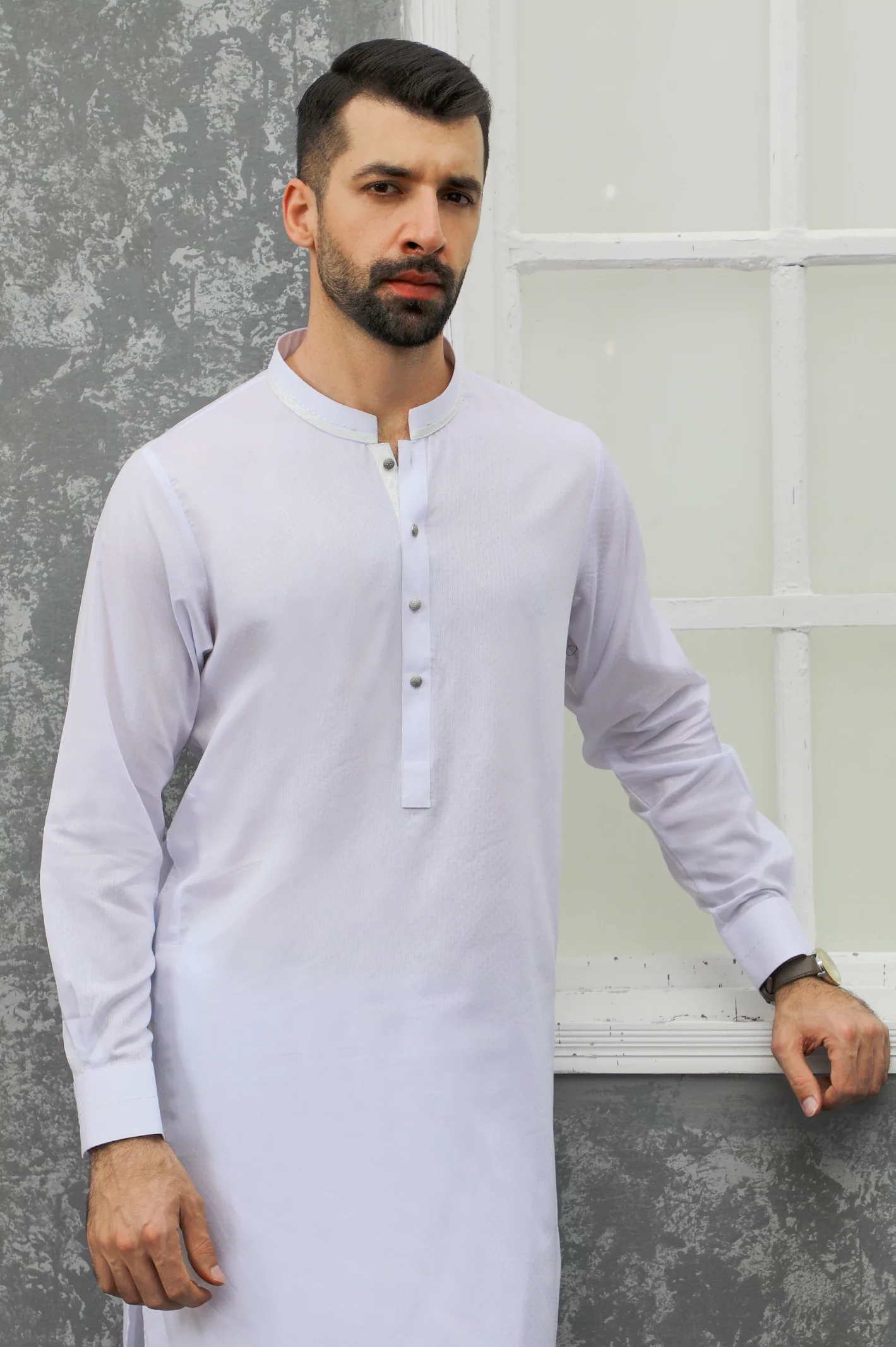 White Wash & Wear Shalwar Kameez - Image 4