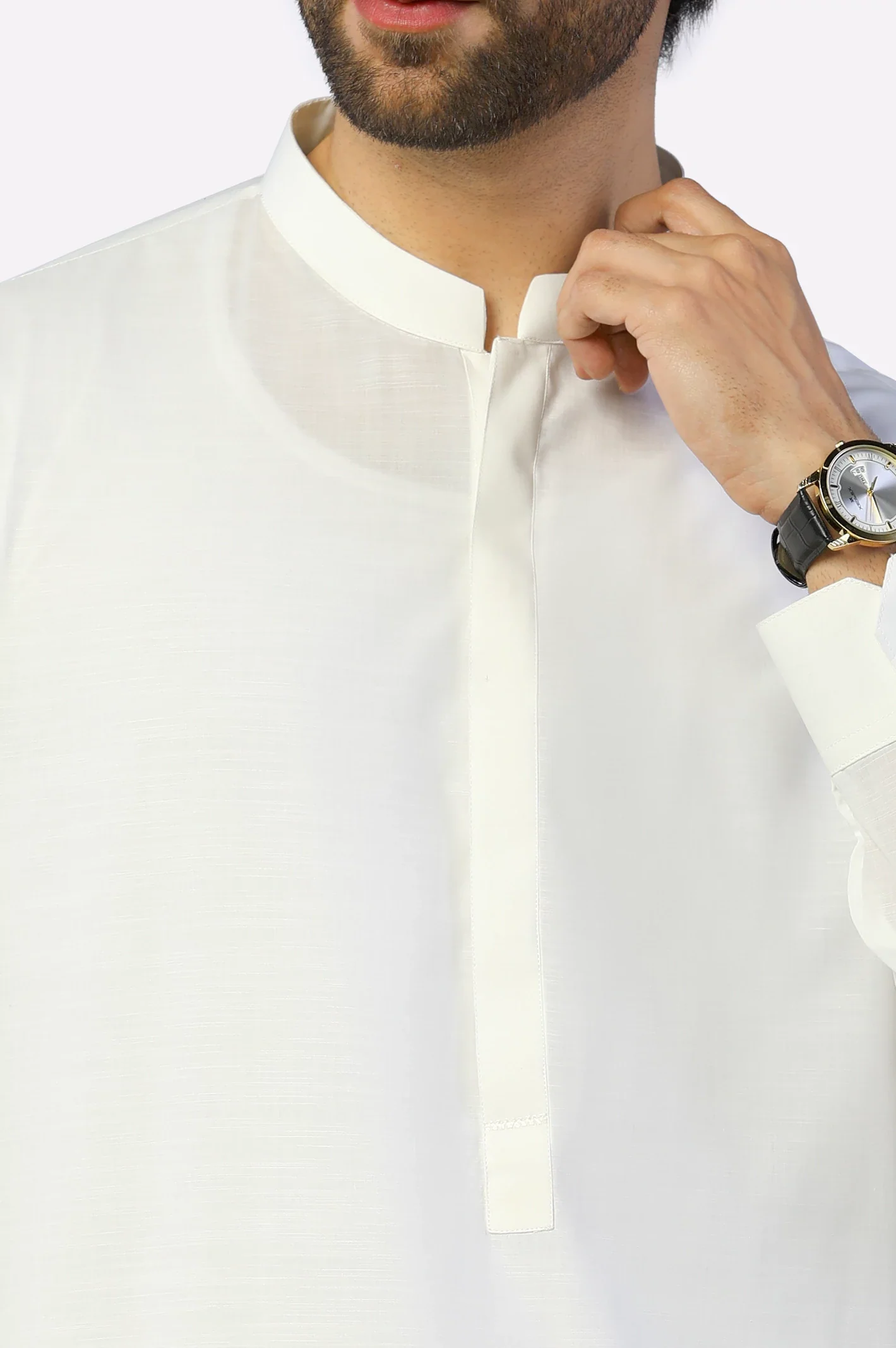 Off White Wash & Wear Shalwar Kameez - Image 3