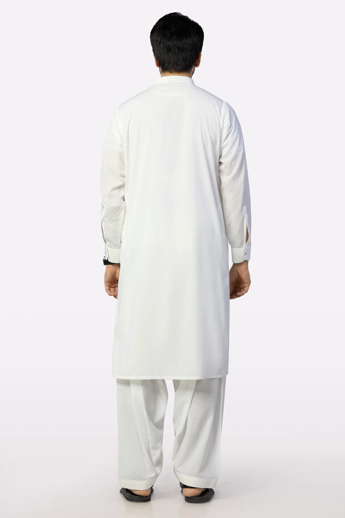 Off White Wash & Wear Shalwar Kameez - Image 4