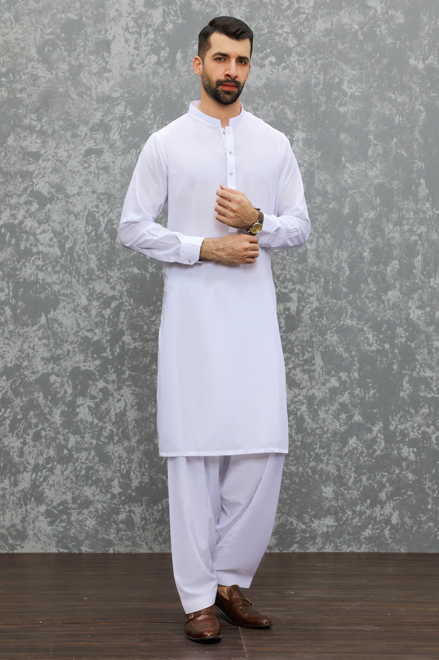 White Wash & Wear Shalwar Kameez - Image 2