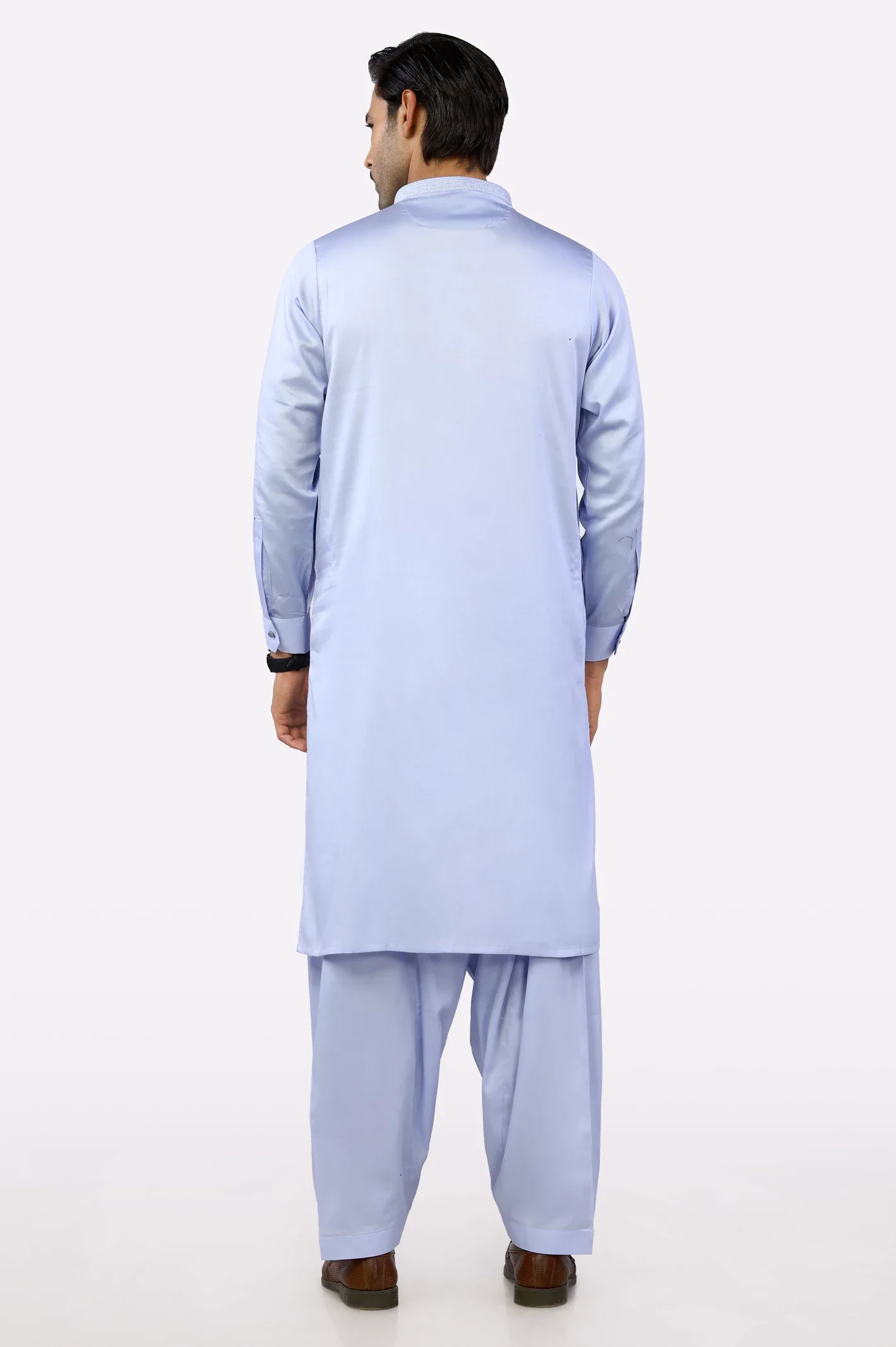 Light Blue Cotton Shalwar Kameez - Image 4
