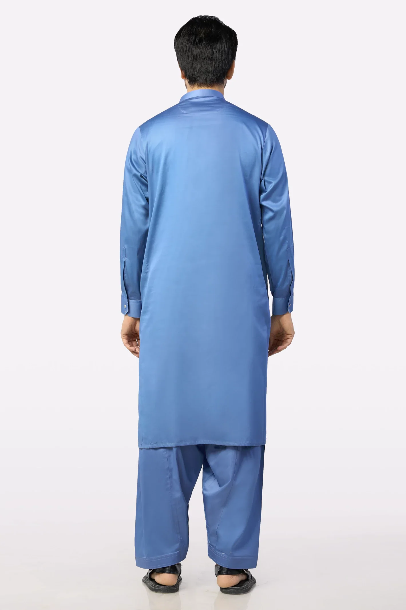 Blue Cotton Shalwar Kameez - Image 4