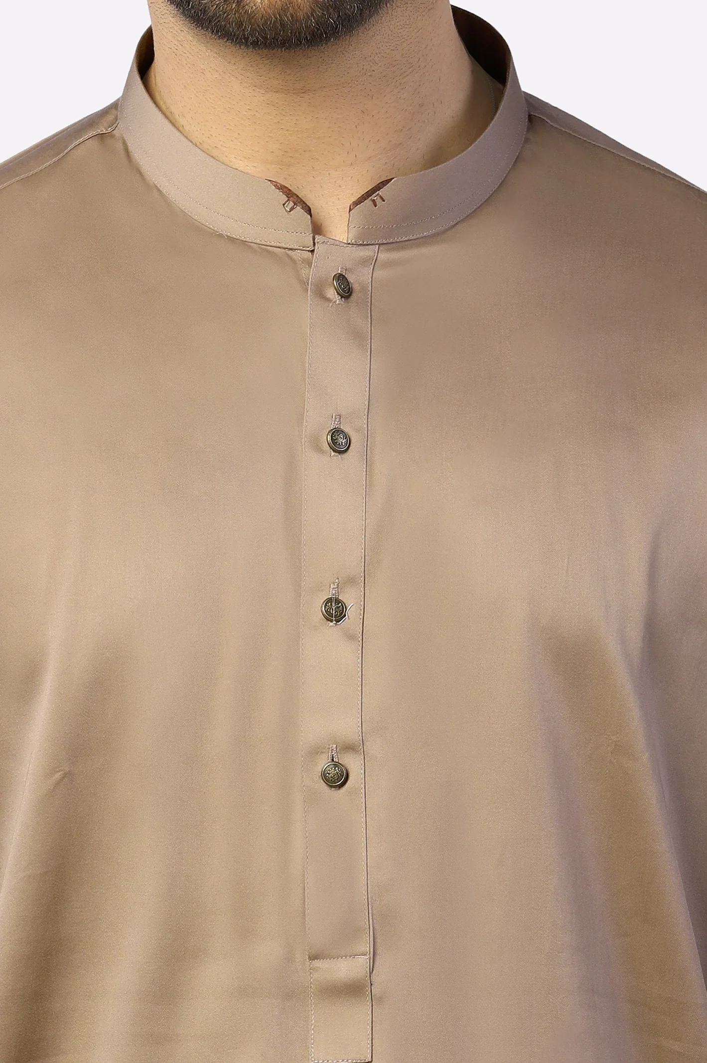 Light Brown Cotton Shalwar Kameez - Image 3