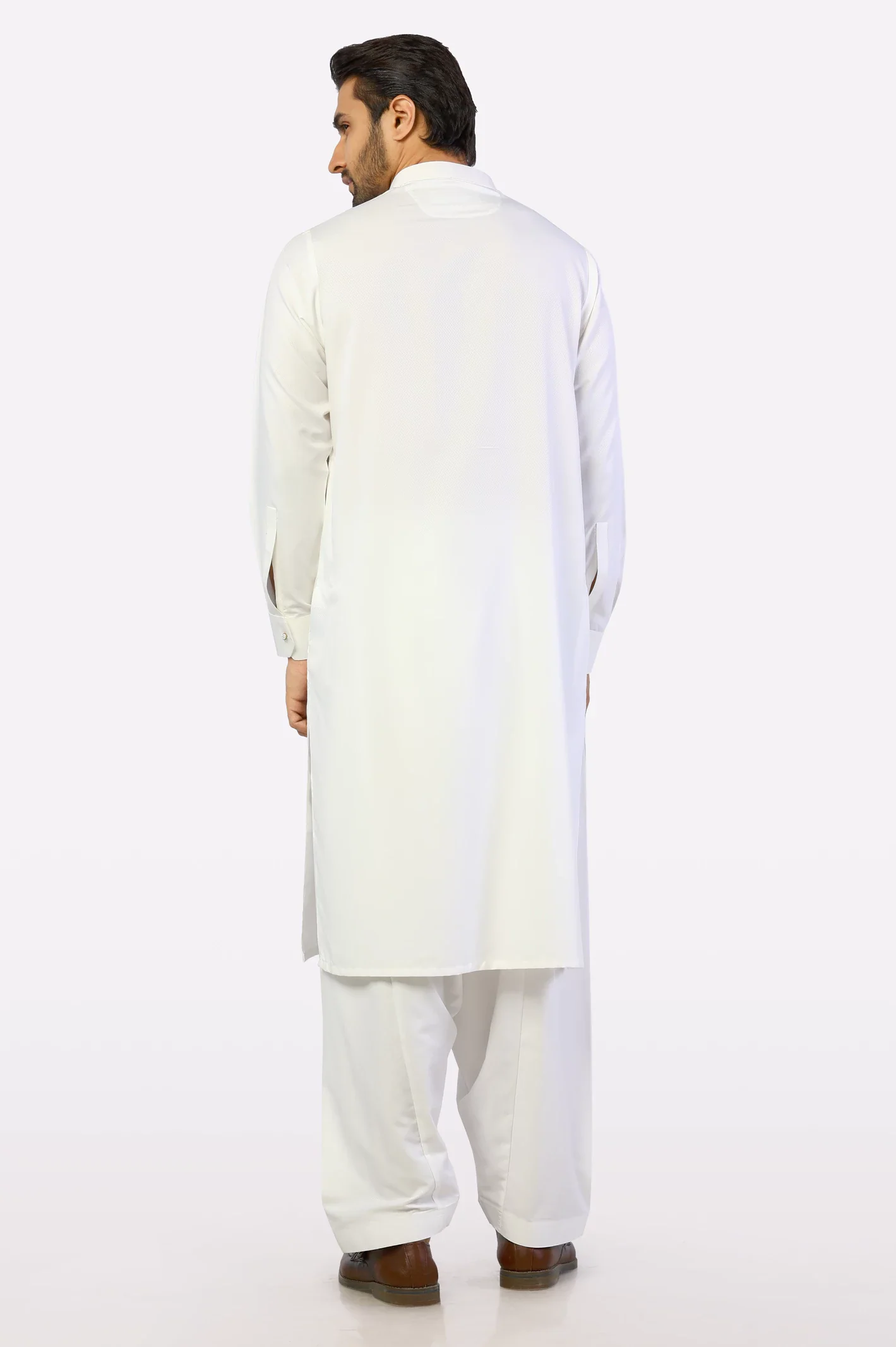 Off White Wash & Wear Shalwar Kameez - Image 4
