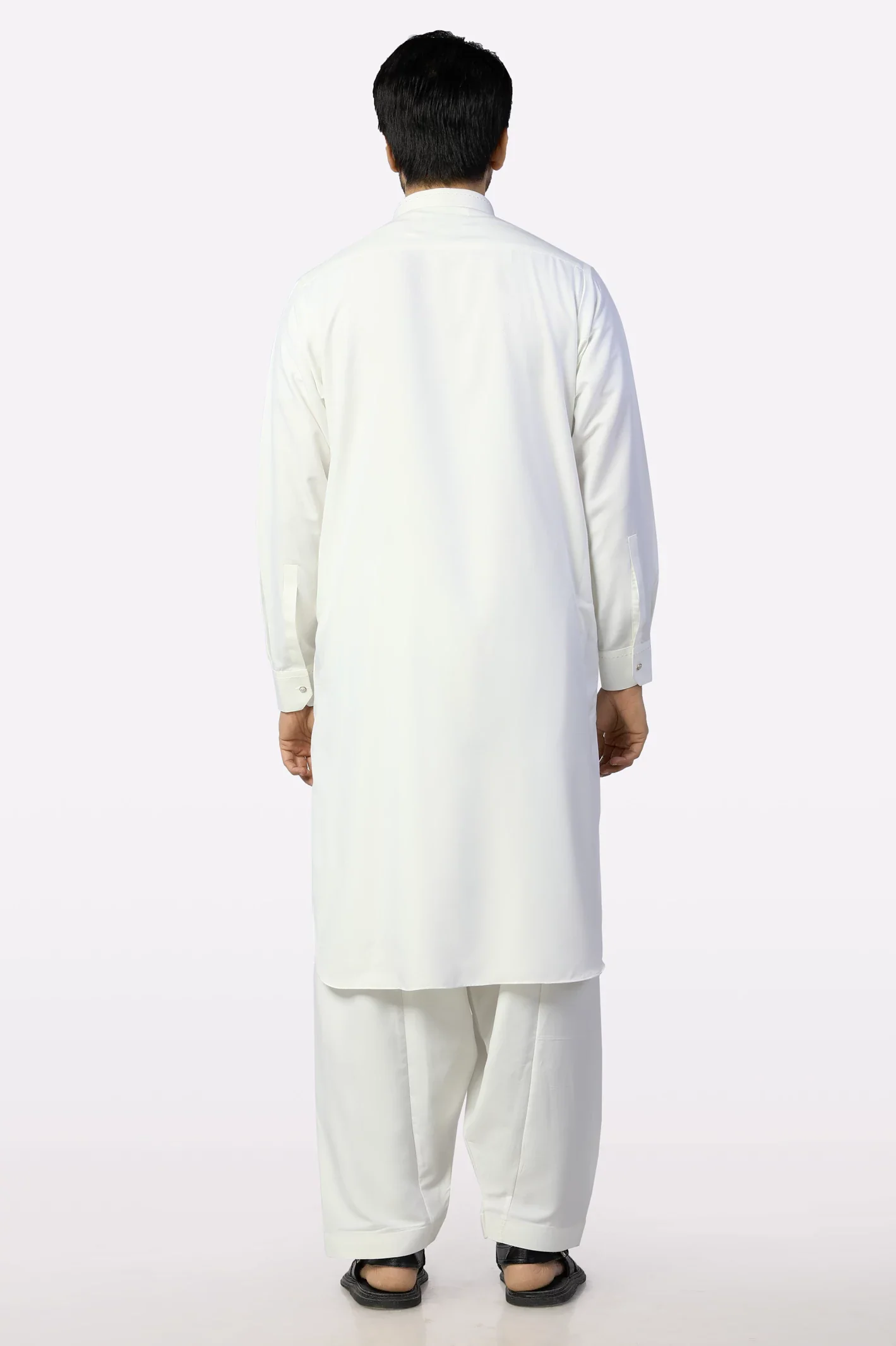 Off White Wash & Wear Shalwar Kameez - Image 4