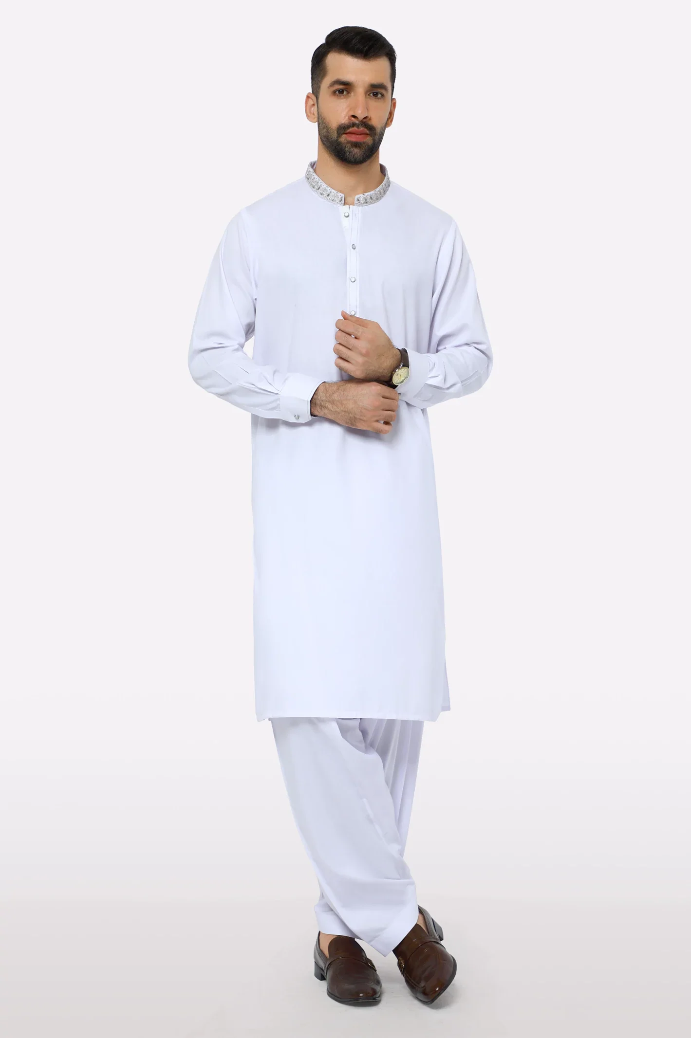 White Wash & Wear Shalwar Kameez - Image 2