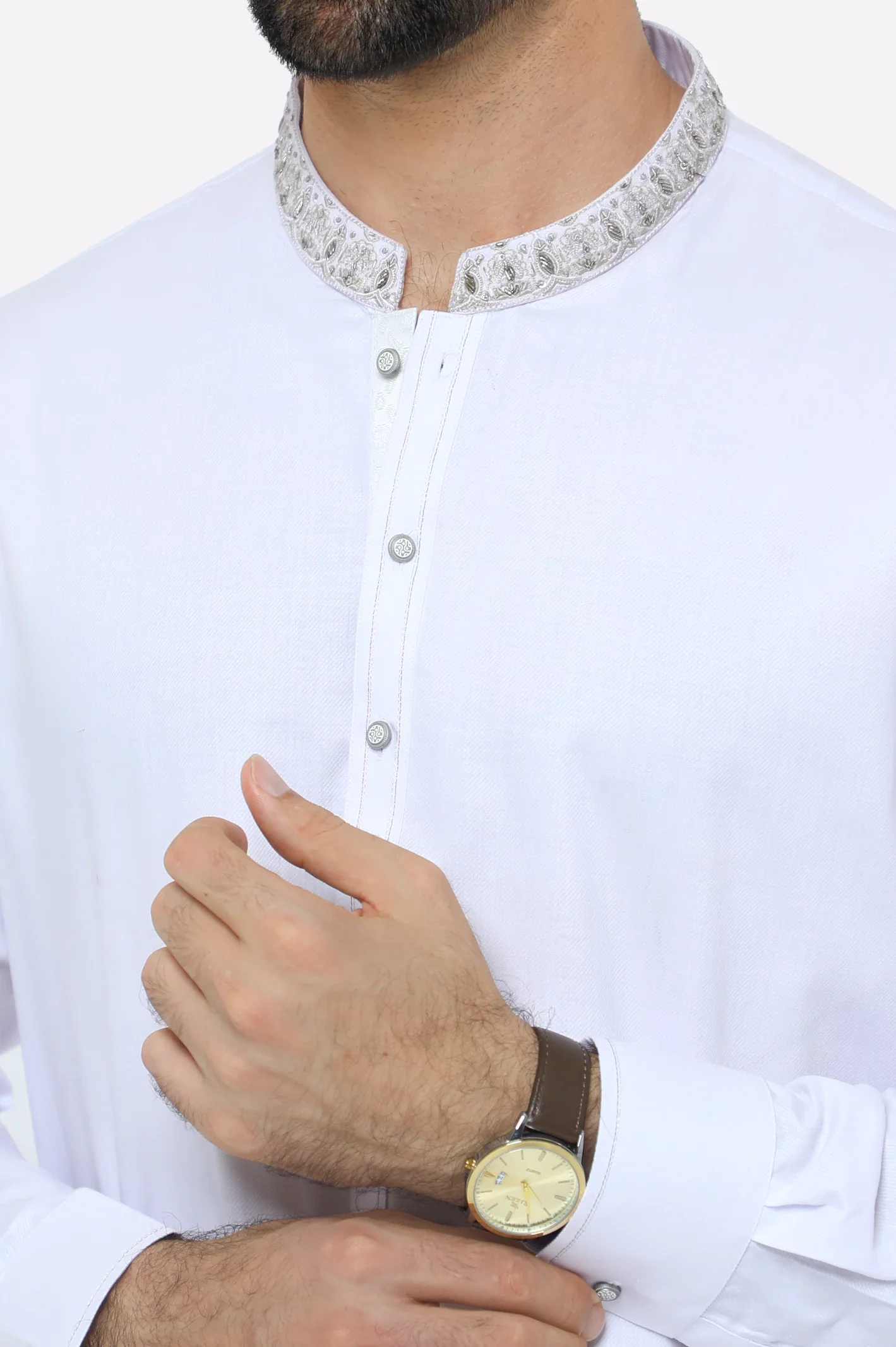 White Wash & Wear Shalwar Kameez - Image 3