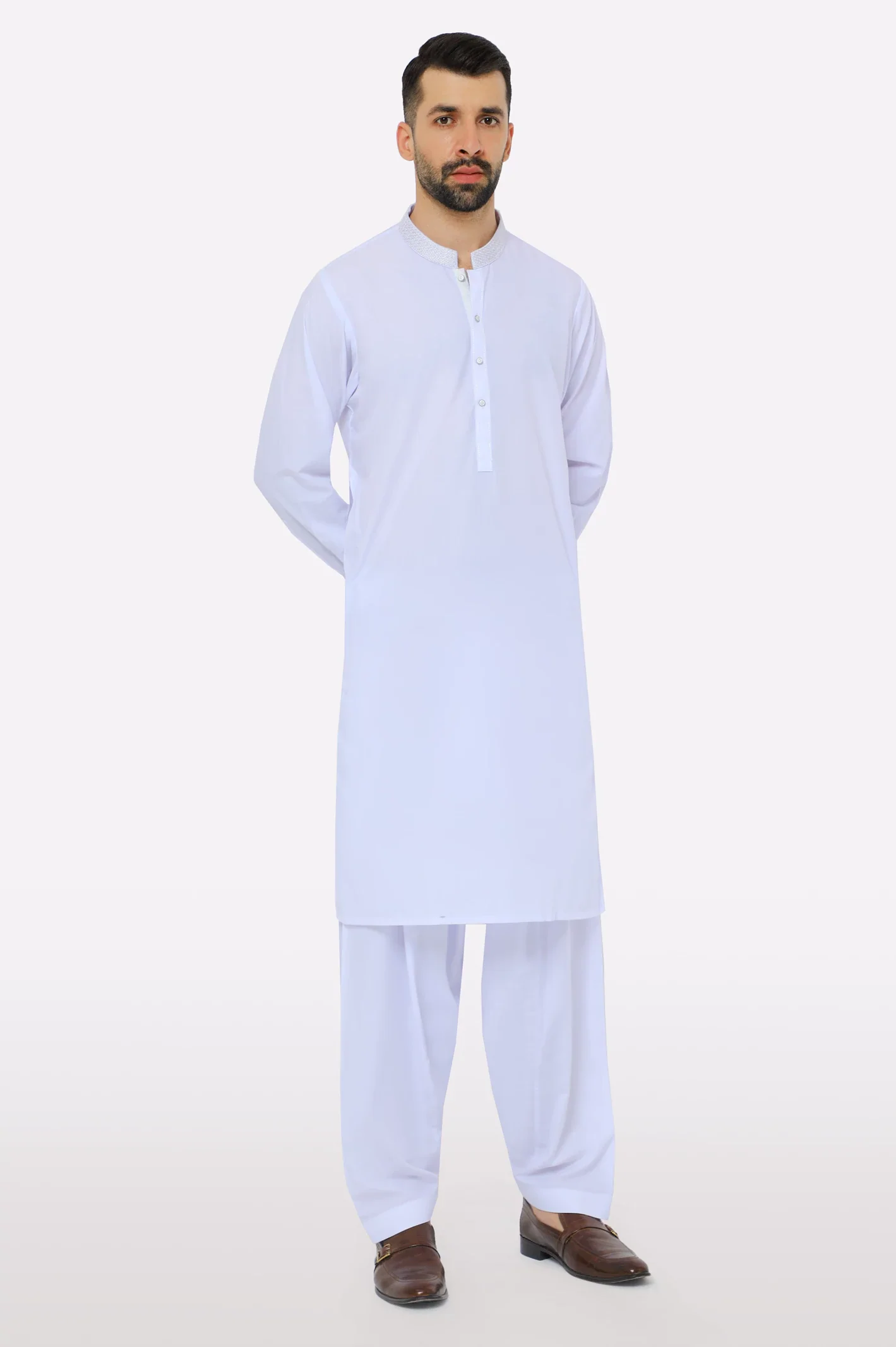 White Wash & Wear Shalwar Kameez - Image 2