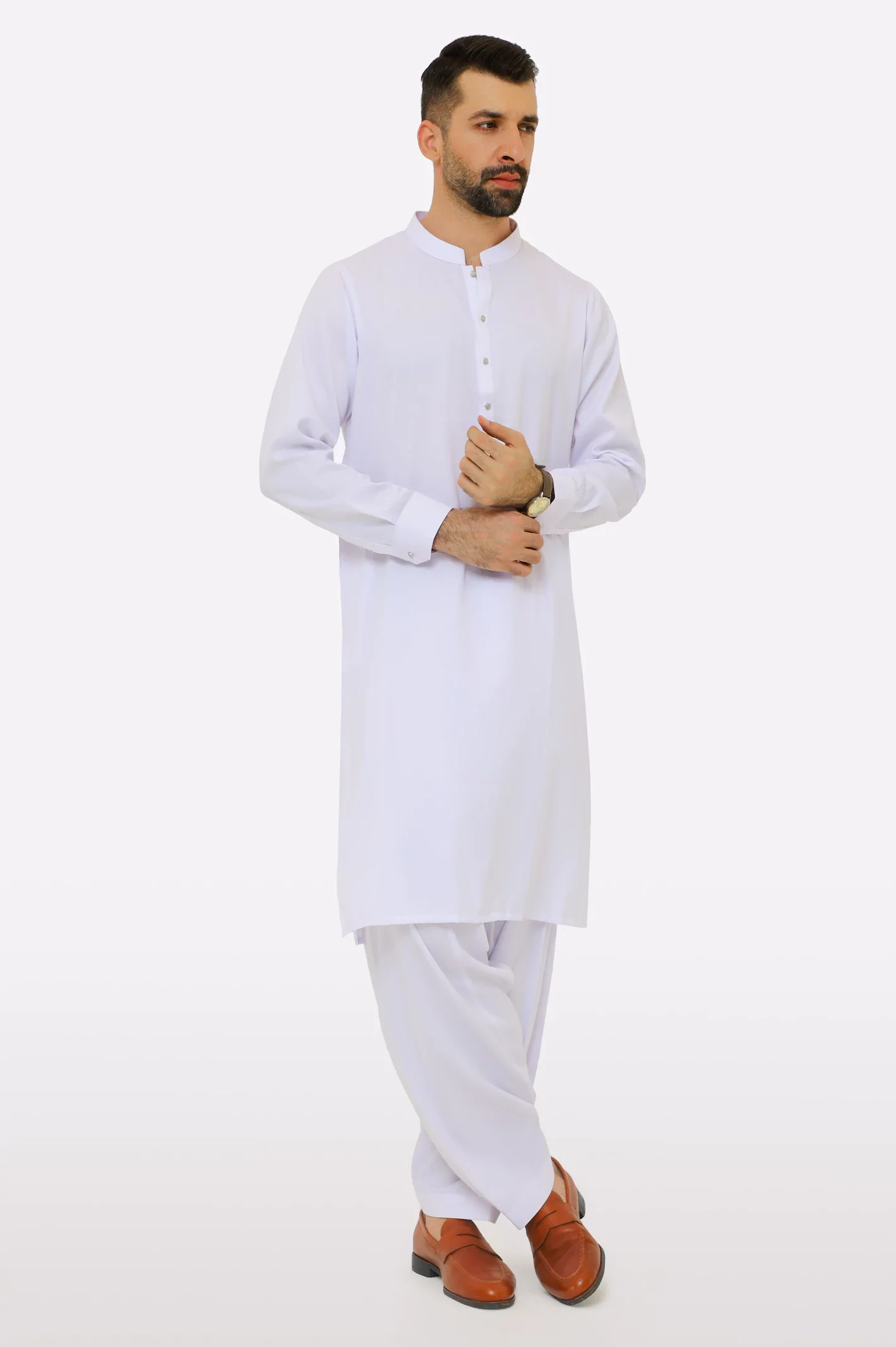 White Wash & Wear Shalwar Kameez - Image 2