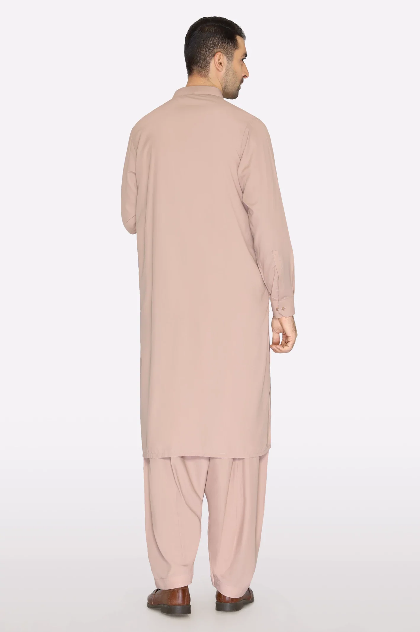 Light Brown Wash & Wear Shalwar Kameez - Image 3
