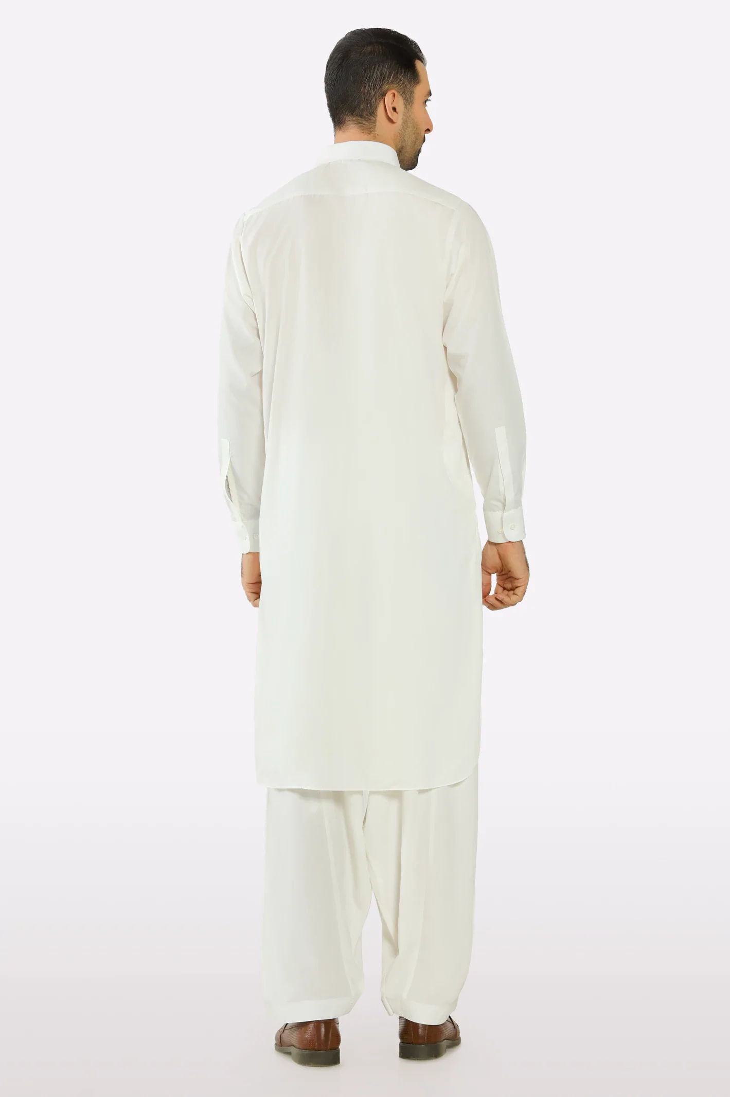 Off White Wash & Wear Shalwar Kameez - Image 3
