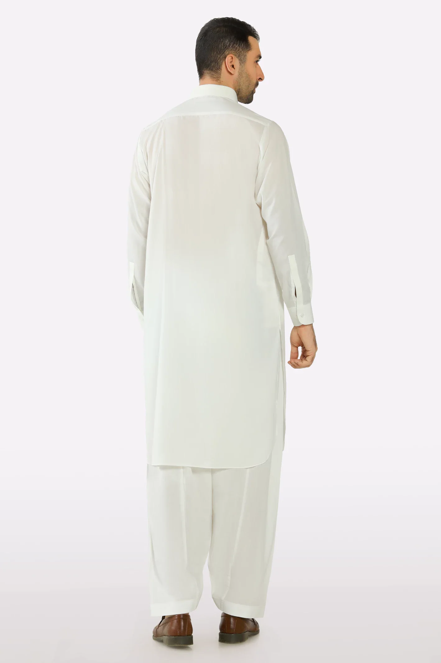 Off White Wash & Wear Shalwar Kameez - Image 2