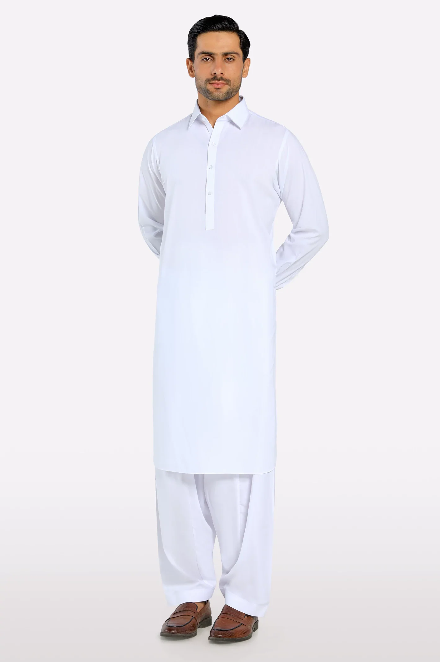 White Wash & Wear Shalwar Kameez - Image 2