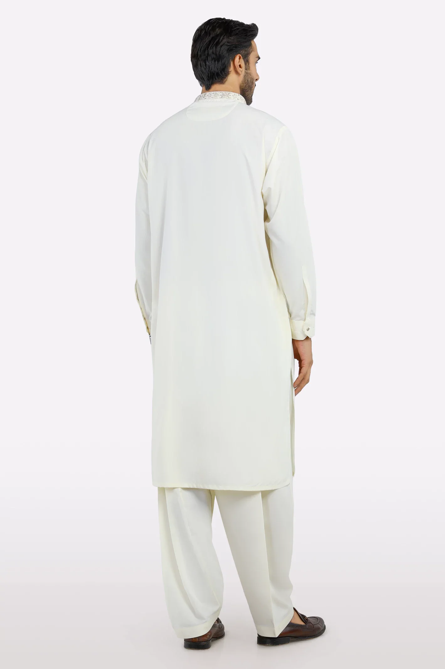 Cream Wash & Wear Shalwar Kameez - Image 4