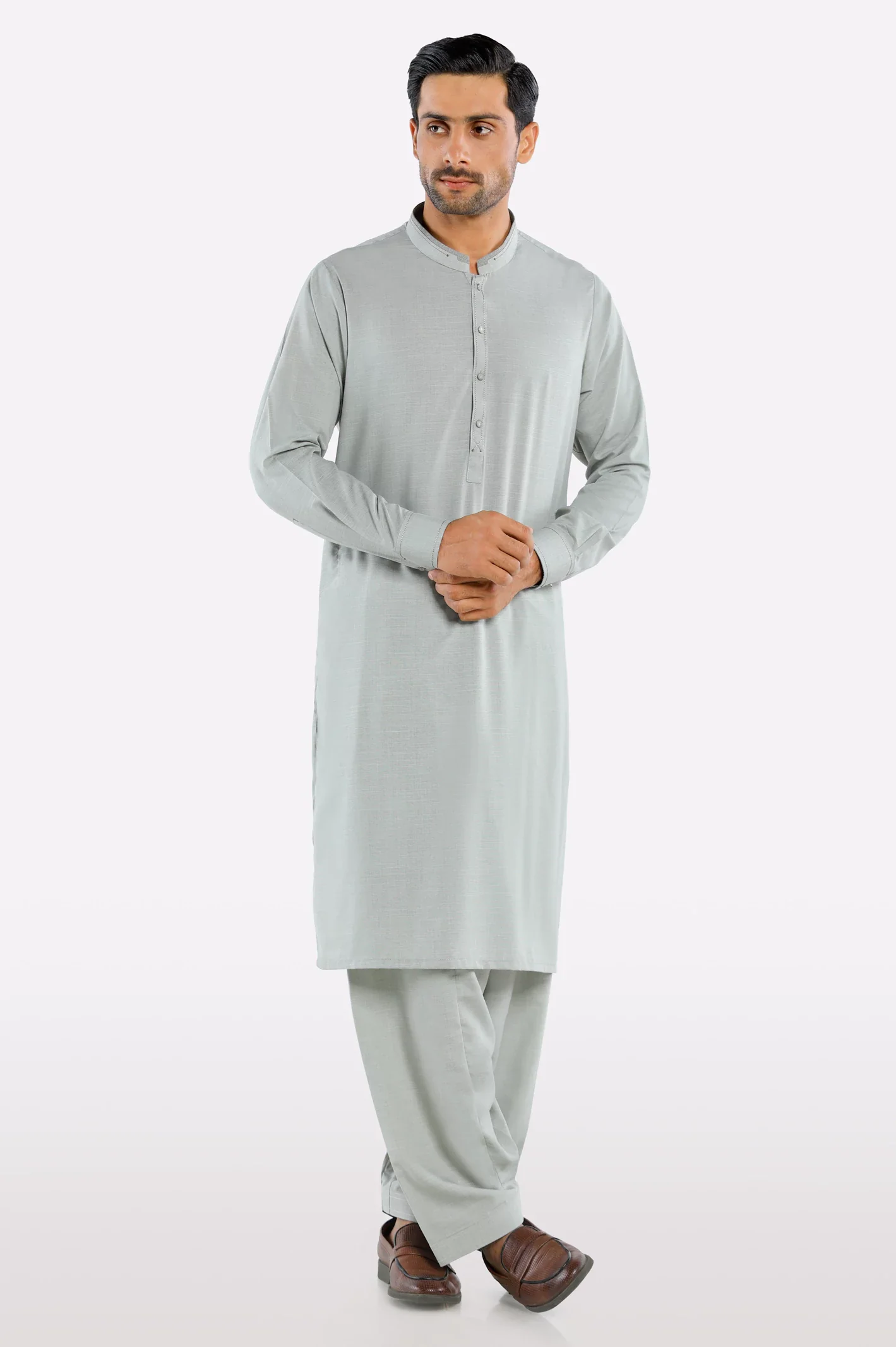 Light Green Wash & Wear Shalwar Kameez - Image 2