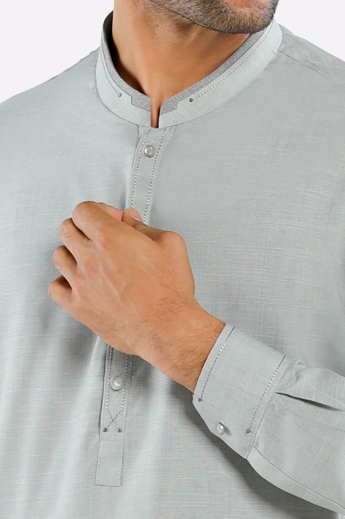Light Green Wash & Wear Shalwar Kameez - Image 3