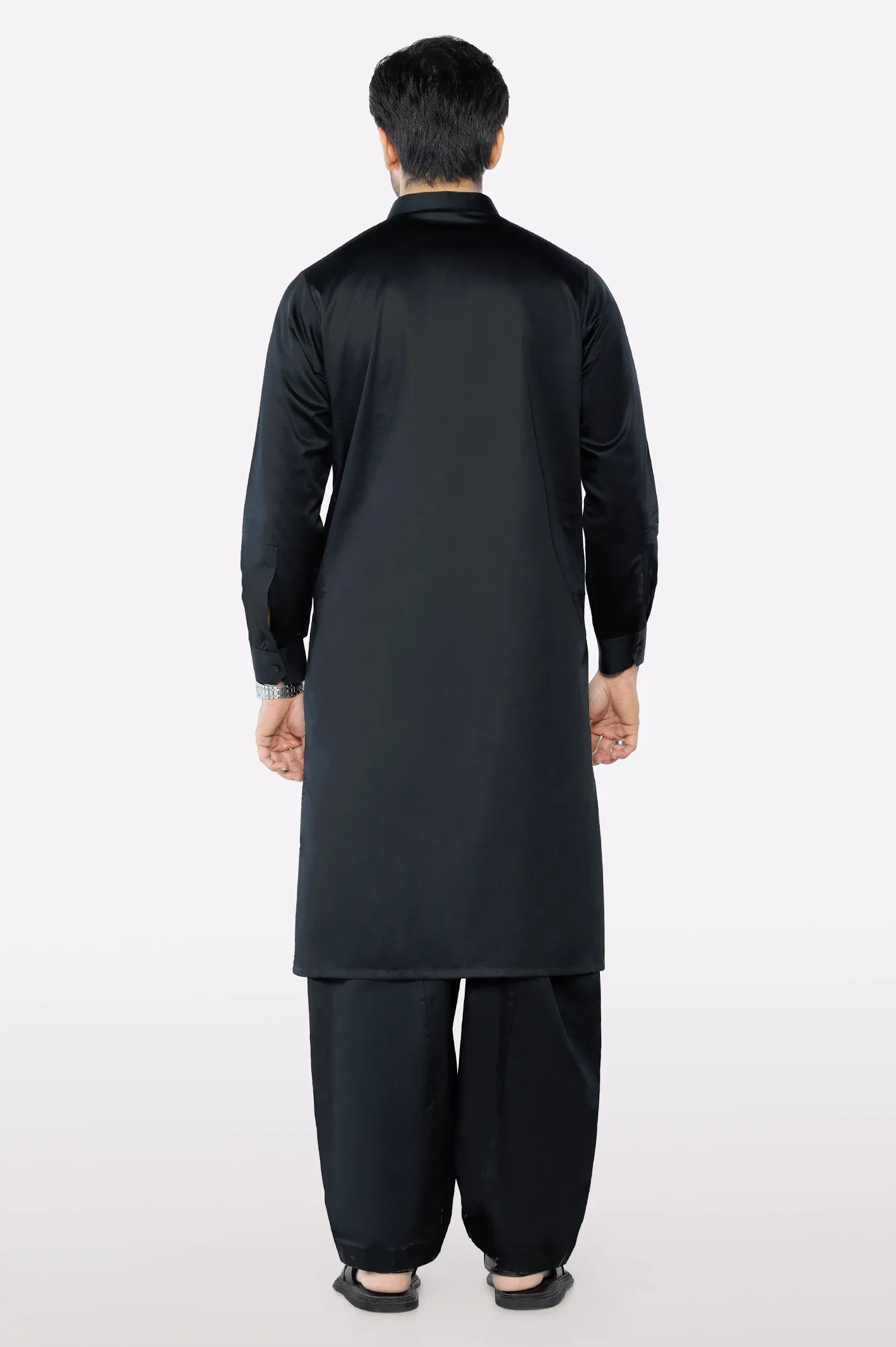 Black Cotton Shalwar Kameez - Image 4