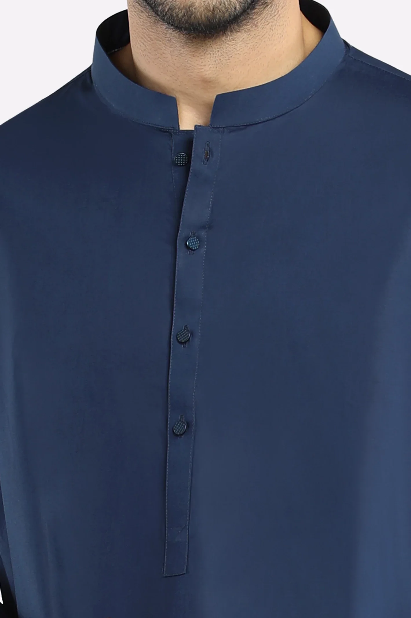 Navy Blue Cotton Shalwar Kameez - Image 3