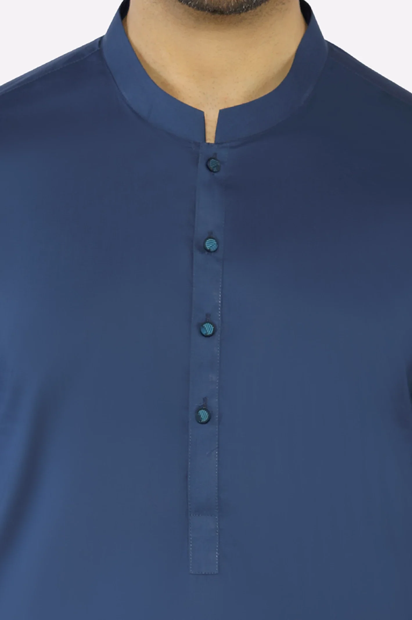 Royal Blue Cotton Shalwar Kameez - Image 3