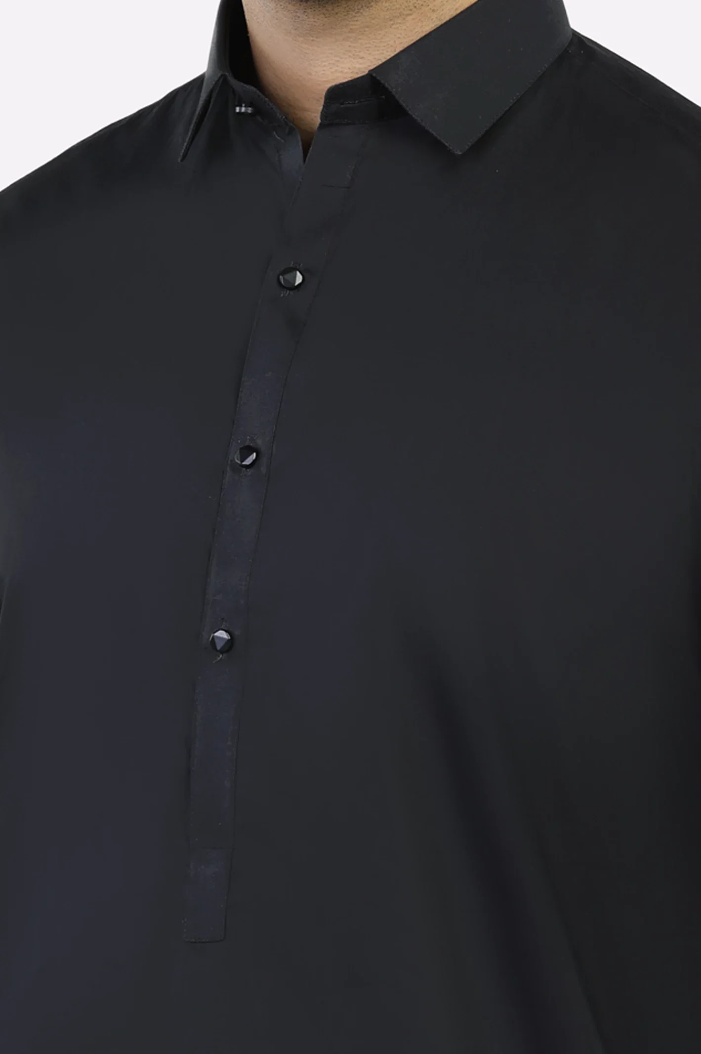 Black Cotton Shalwar Kameez - Image 3