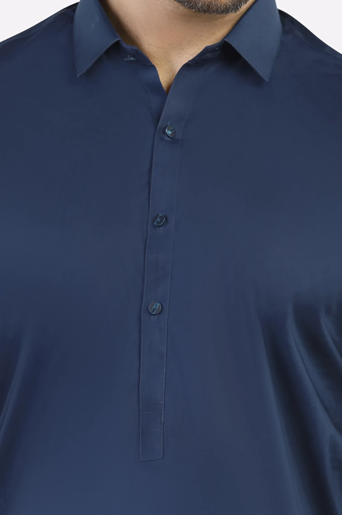 Navy Blue Cotton Shalwar Kameez - Image 3