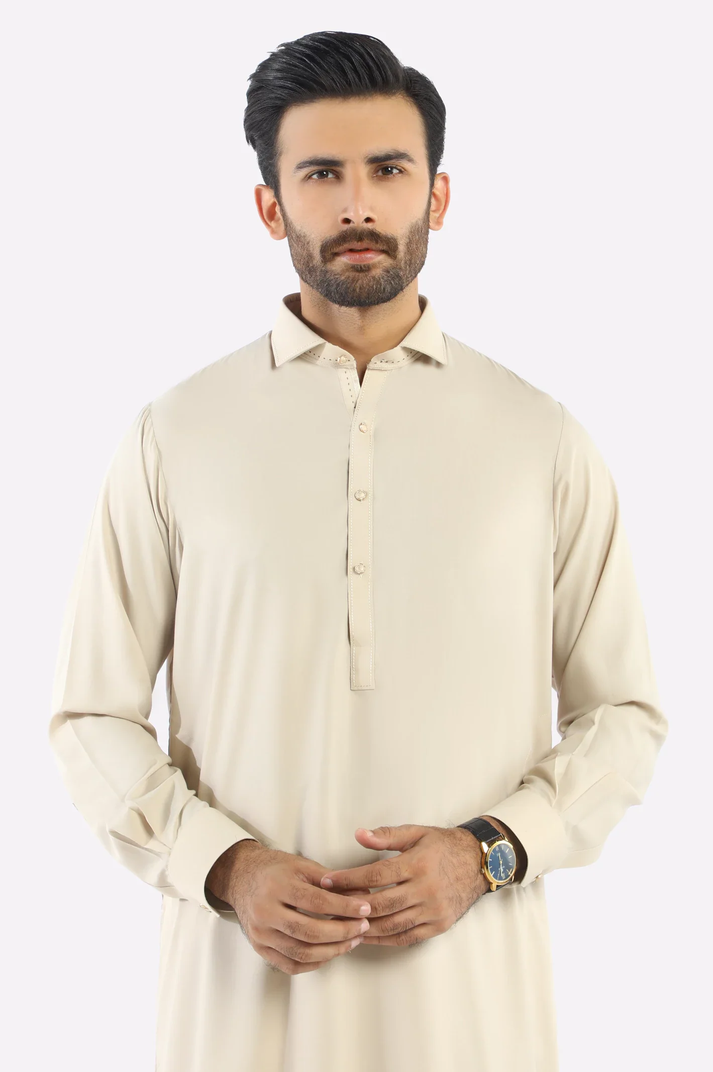 Fawn Wash & Wear Shalwar Kameez