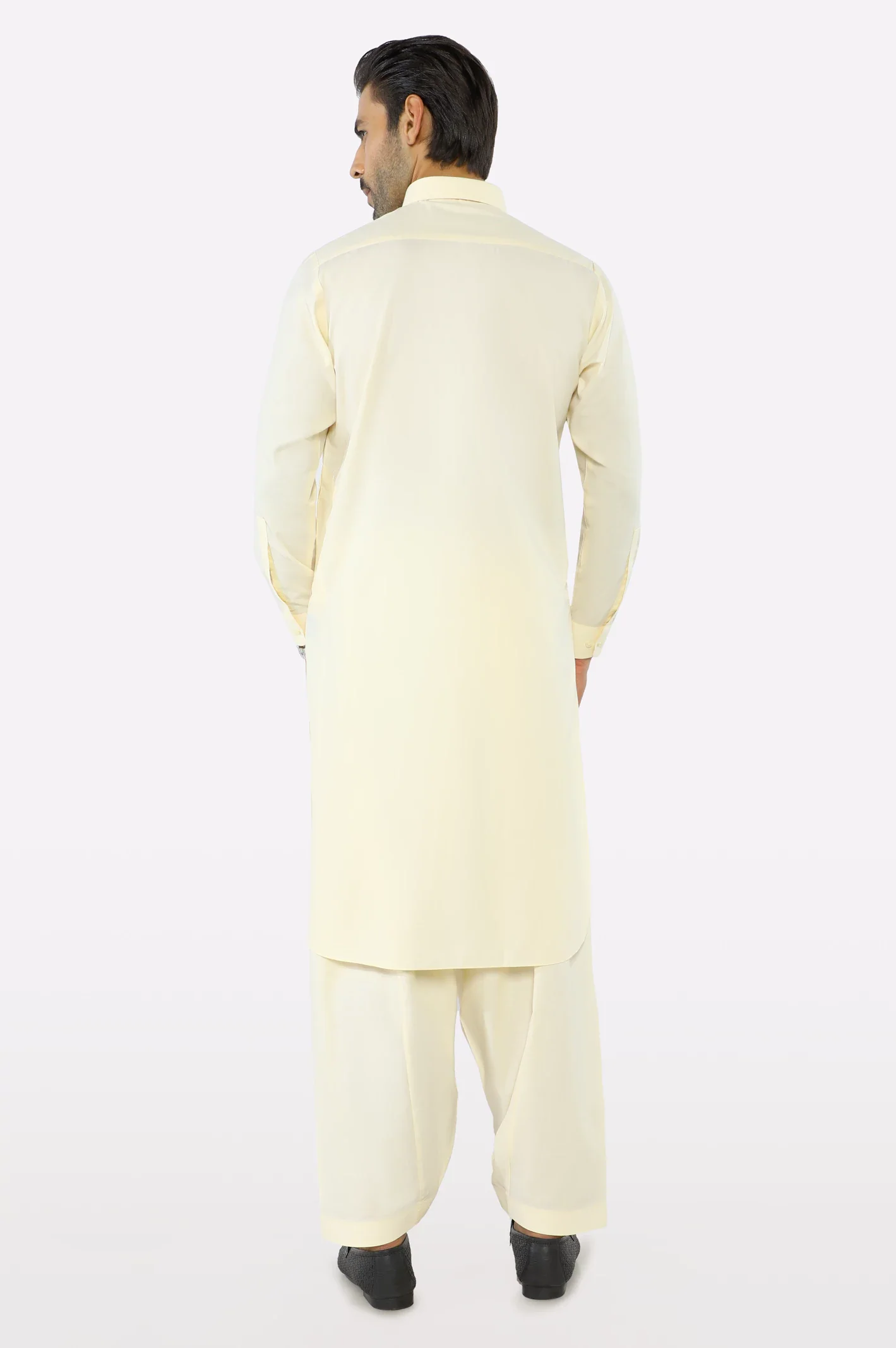 Cream Wash & Wear Shalwar Kameez - Image 4