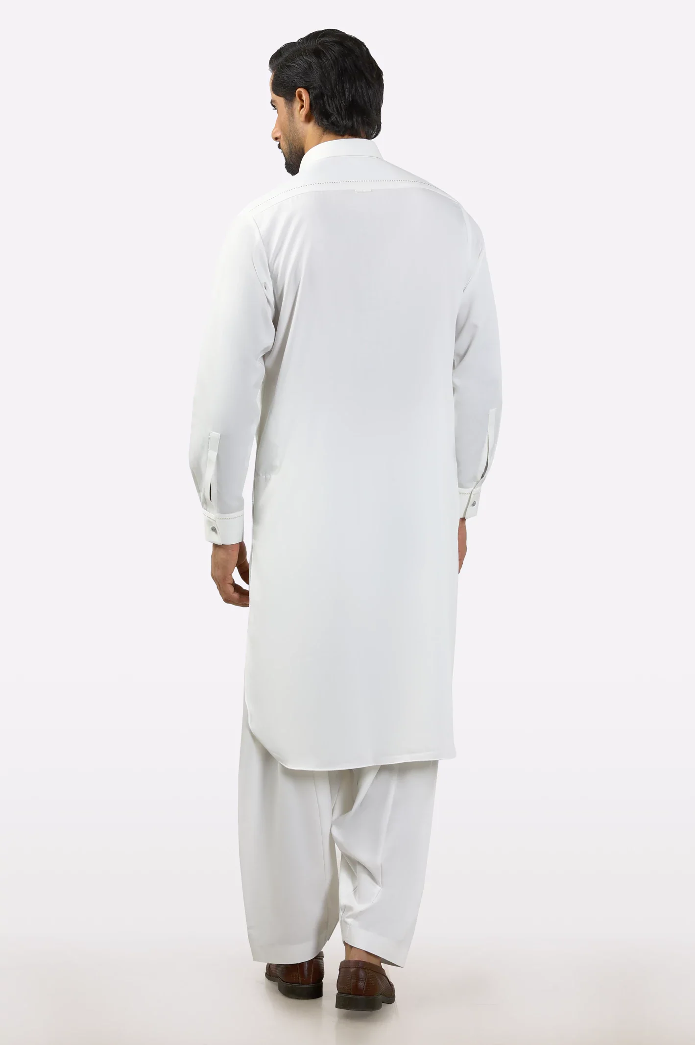 Off White Wash & Wear Shalwar Kameez - Image 3