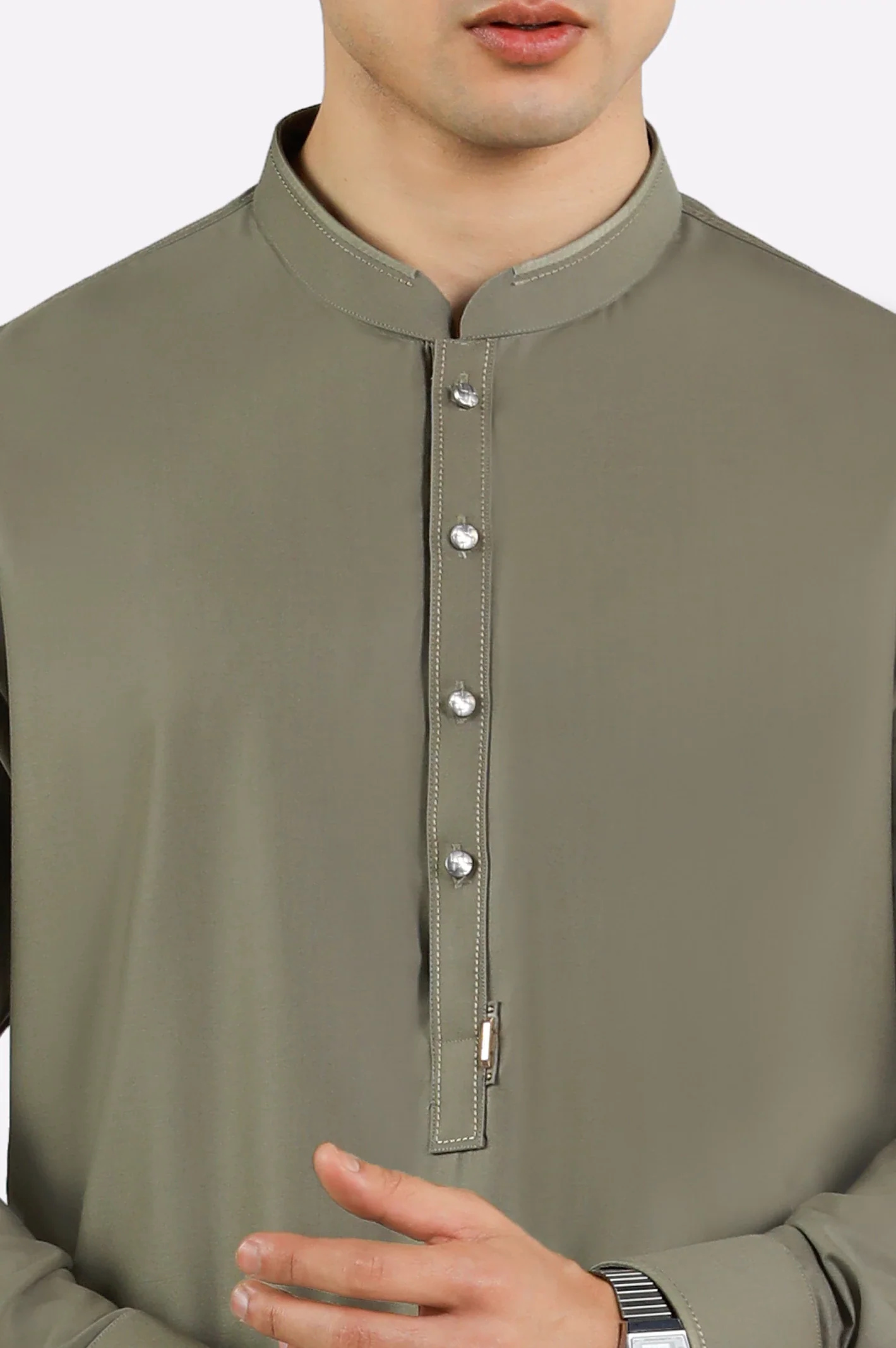 Beige Wash & Wear Shalwar Kameez - Image 3