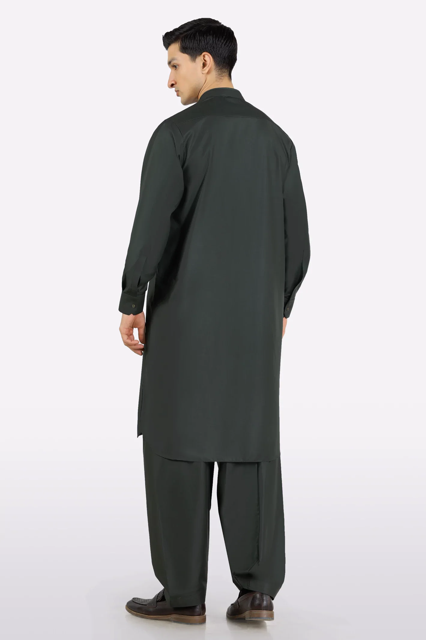 Dark Green Wash & Wear Shalwar Kameez - Image 4