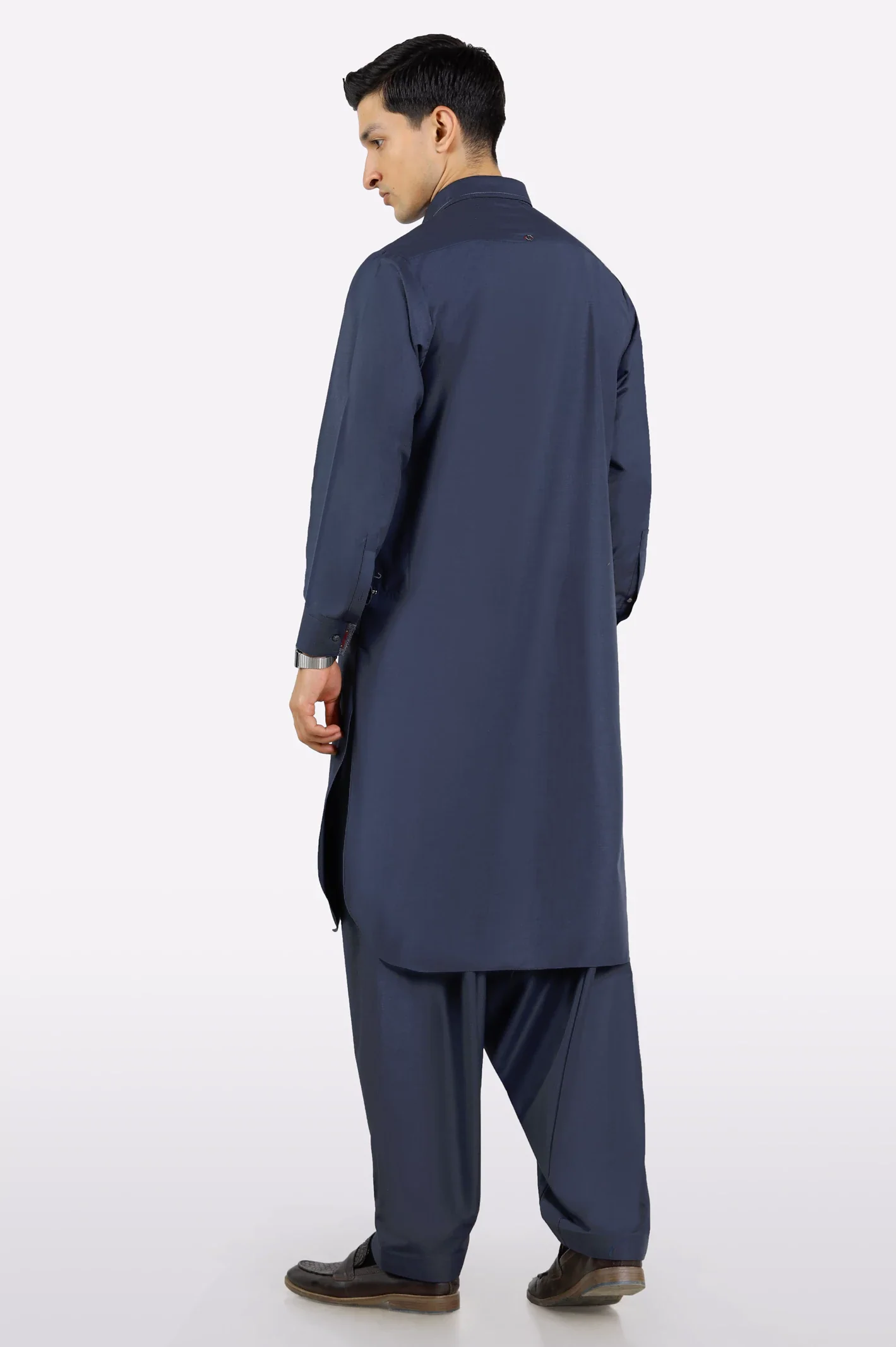 Blue Wash & Wear Shalwar Kameez - Image 4