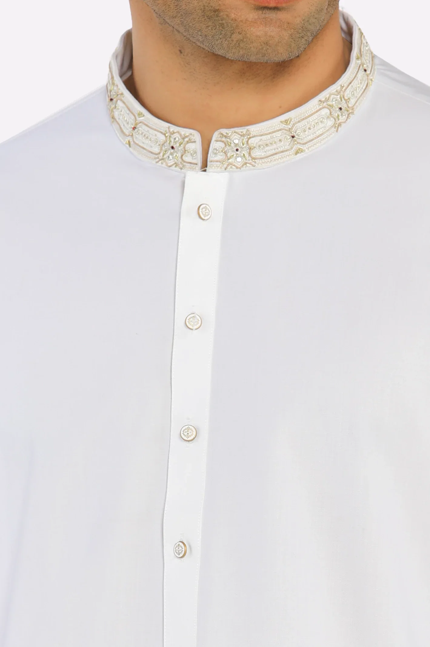 Off White Wash & Wear Shalwar Kameez - Image 3