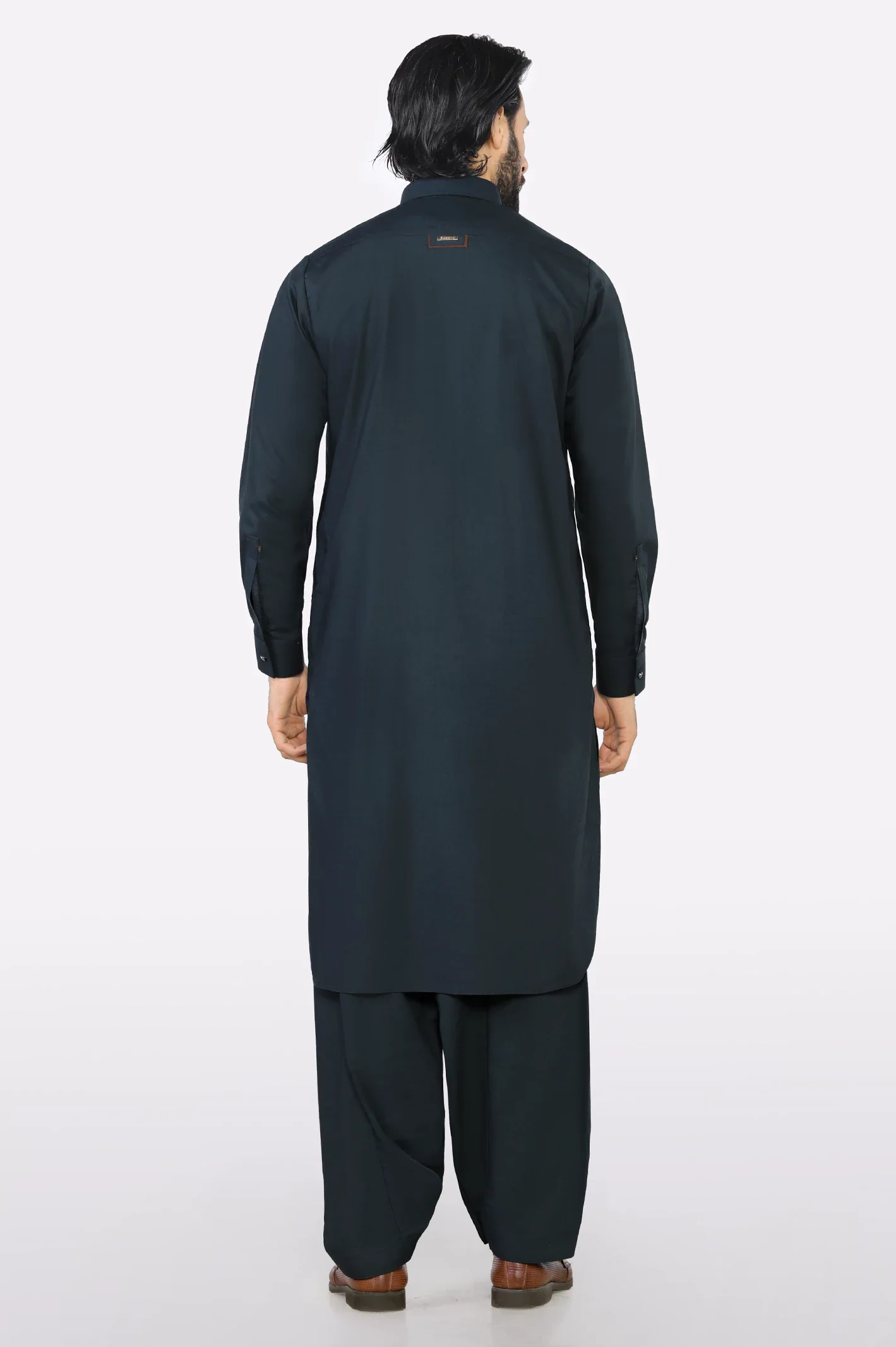 Dark Grey Wash & Wear Shalwar Kameez - Image 5