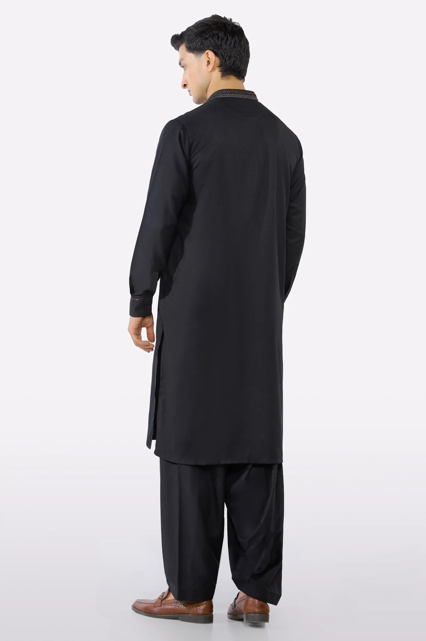 Black Wash & Wear Shalwar Kameez - Image 4