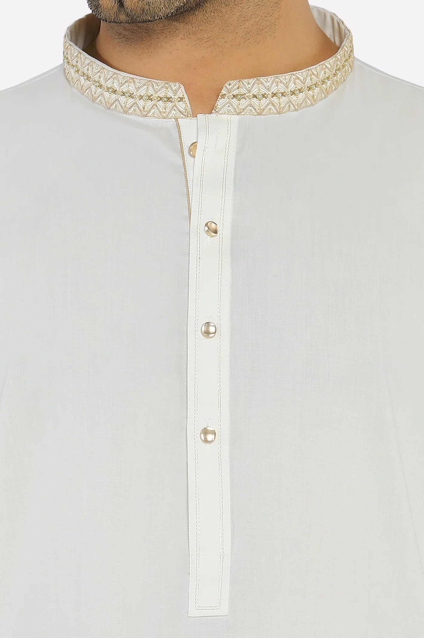 Off White Wash & Wear Shalwar Kameez - Image 3