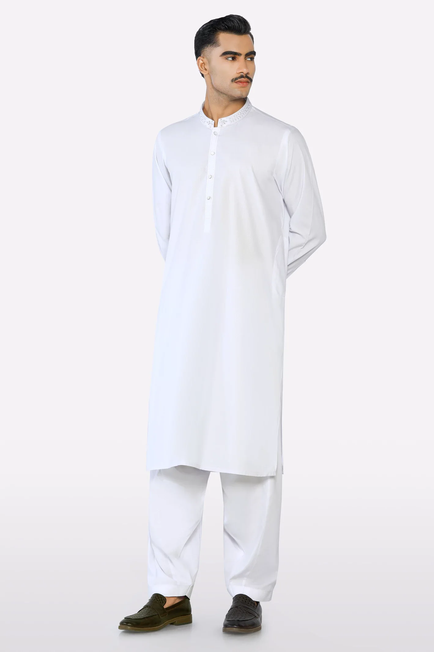 White Wash & Wear Shalwar Kameez - Image 2