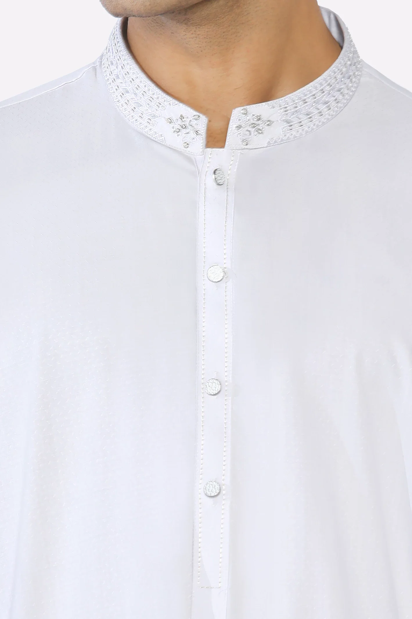 White Wash & Wear Shalwar Kameez - Image 3