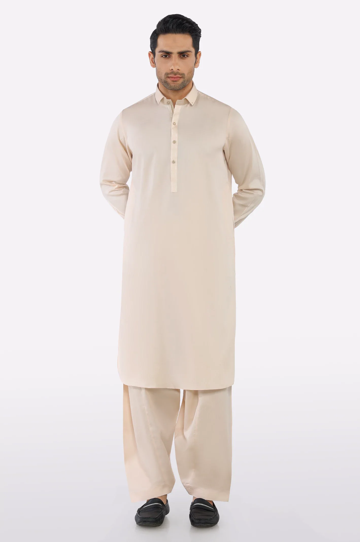 Peach Cotton Shalwar Kameez - Image 2