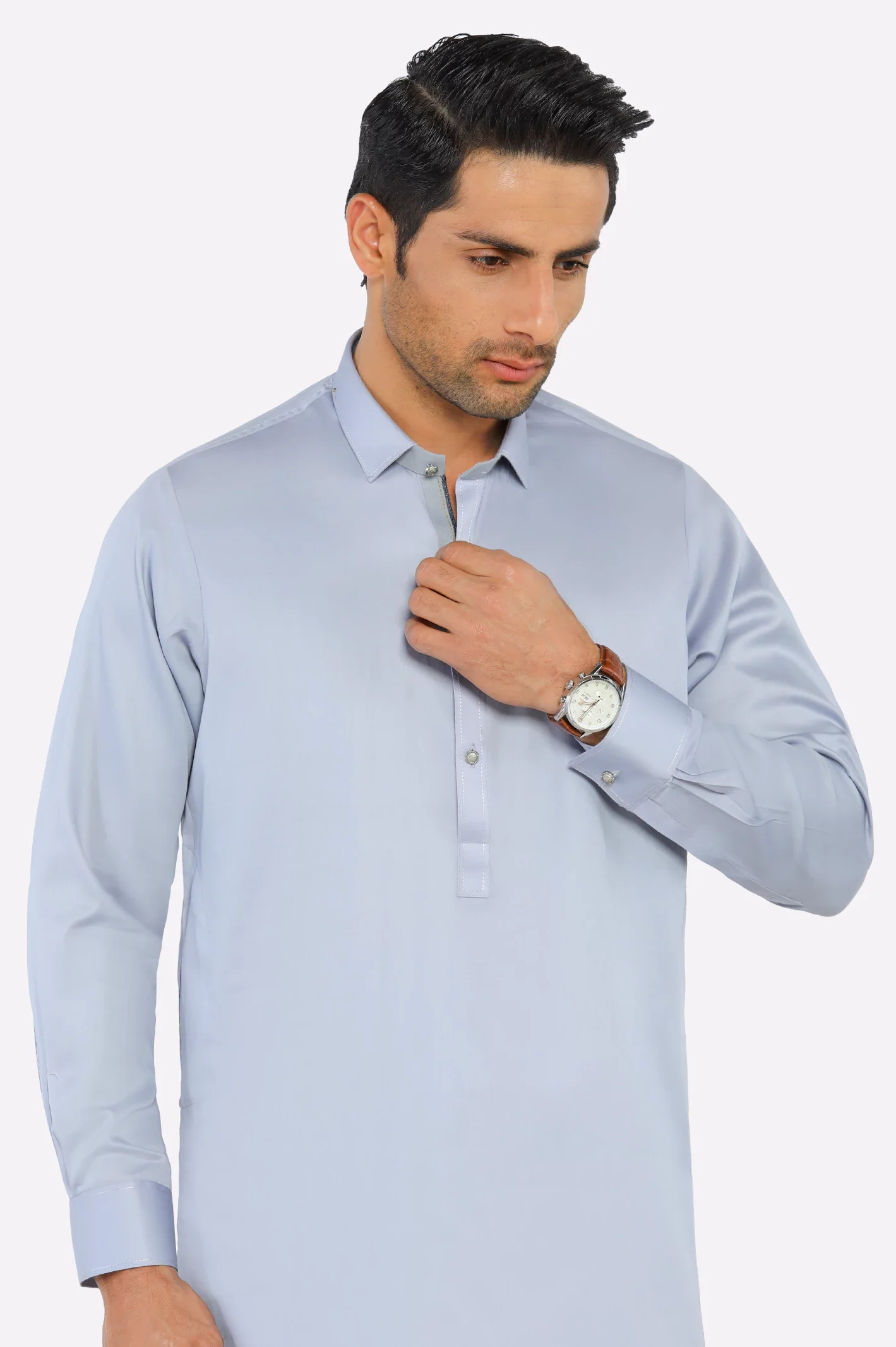 Dark Grey Cotton Shalwar Kameez