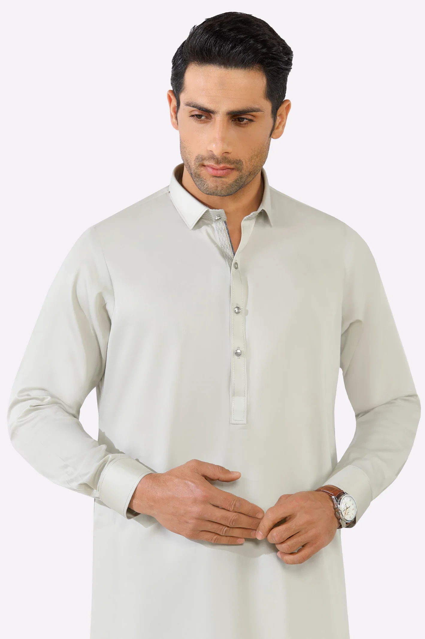 Light Grey Cotton Shalwar Kameez